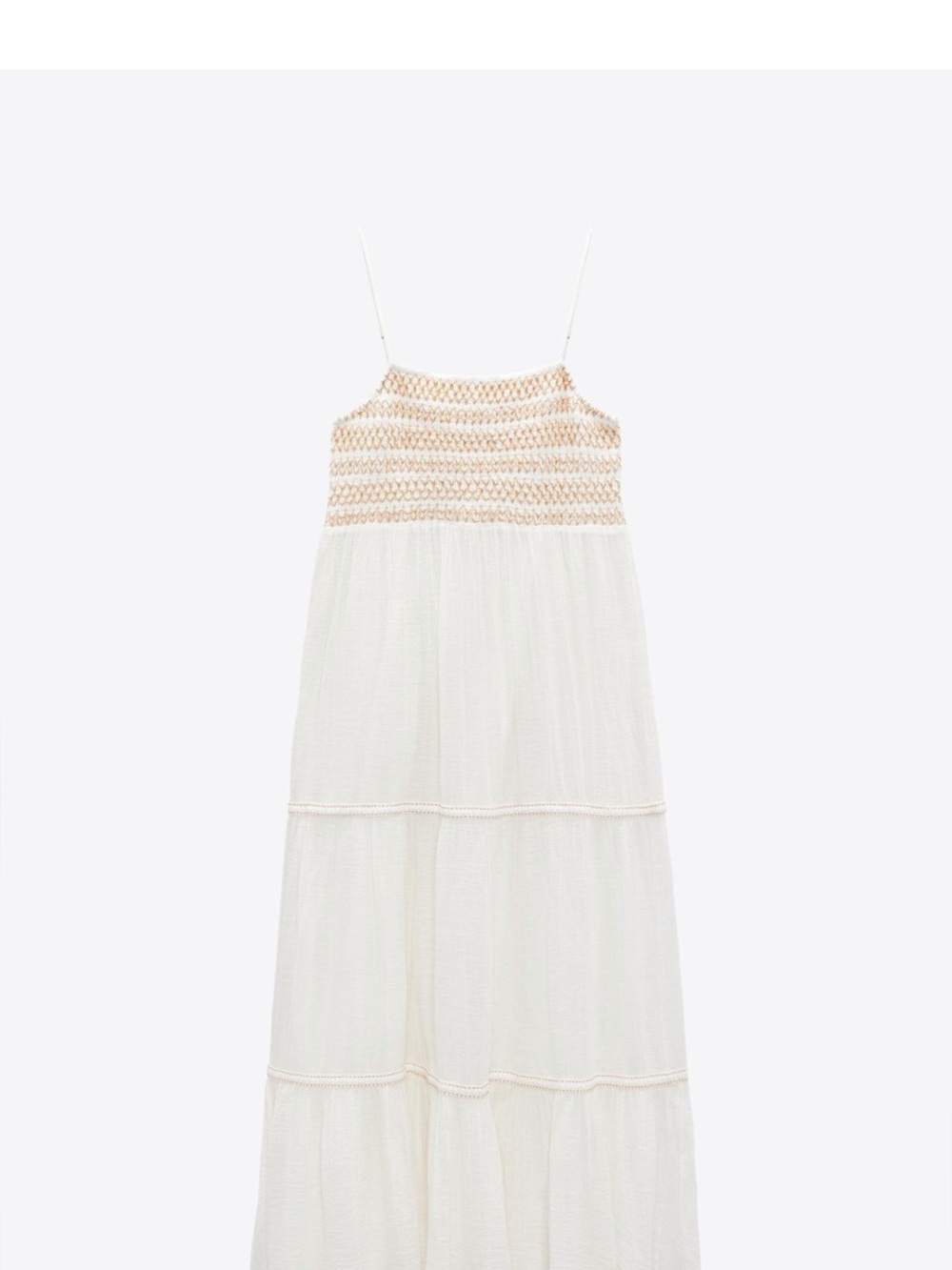 Zara Cream Maxi Dress with Crochet Bodice